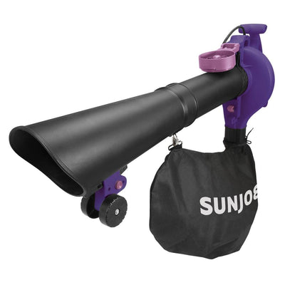 Sun Joe 250 MPH 440 CFM 14 Amp Electric Handheld Blower/Vacuum/Mulcher with Gutter Attachment, Purple - Super Arbor