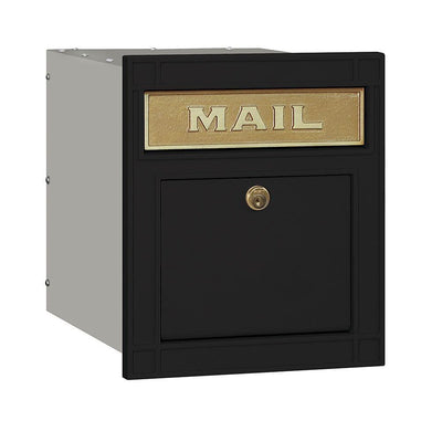 4100 Series 11.5 in. W x 13.25 in. H x 15.75 in. D Black Locking Plain Door Cast Aluminum Column Mailbox - Super Arbor
