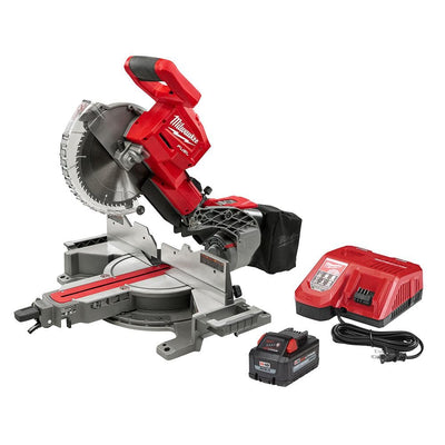 M18 Fuel 18-Volt 10 in. Lithium-Ion Brushless Cordless Dual Bevel Sliding Compound Miter Saw Kit with One 8.0 Ah Battery - Super Arbor