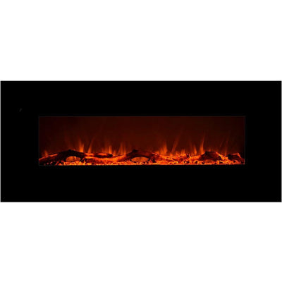 60 in. Wall-Mount Electric Fireplace in Black - Super Arbor