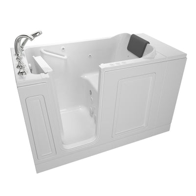 Acrylic Luxury 51 in. x 30 in. Left Hand Walk-In Whirlpool and Air Bathtub in White - Super Arbor