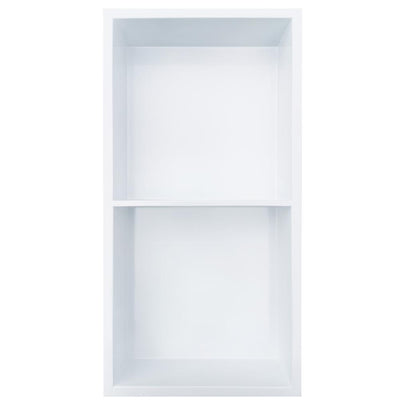 Showroom Series 12 in. x 24 in. SS Niche with Central Shelf in White - Super Arbor