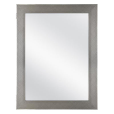20 in. x 26 in. Recessed or Surface Mount Framed Medicine Cabinet in Pewter - Super Arbor