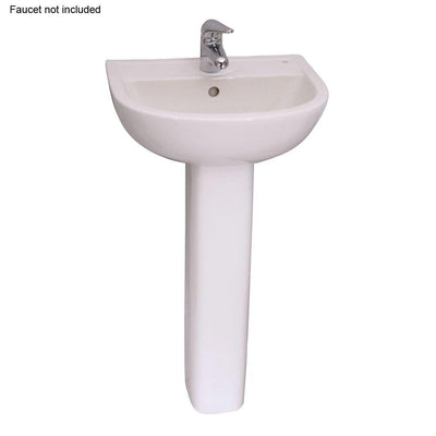 Barclay Products Compact 450 18 in. Pedestal Combo Bathroom Sink with 1 Faucet Hole in White - Super Arbor