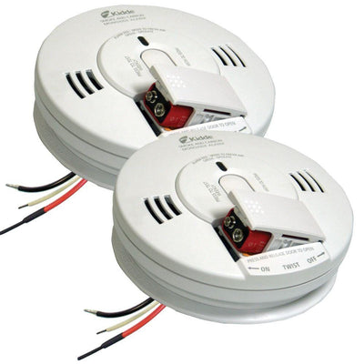 FireX Hardwire Smoke and Carbon Monoxide Combination Detector with 9V Battery Backup and Voice Alarm (2-Pack) - Super Arbor