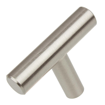 2 in. Solid Steel, Stainless Steel Finish T-Bar Handle Knobs (10-Pack) - Super Arbor