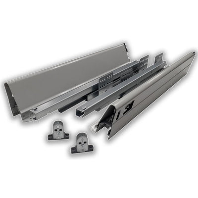 18 in. Gray Soft Close Full Extension Double Wall Lower Drawer Set (1-Pair) - Super Arbor
