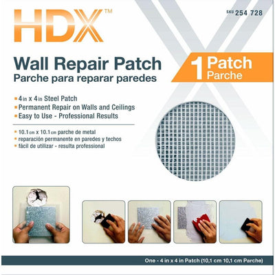 HDX 4 in. x 4 in. Drywall Wall Repair Patch - Super Arbor