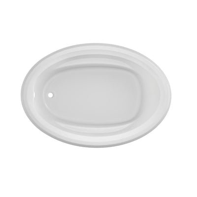 PROJECTA 59 in. 41 in. Acrylic Oval Drop-In Reversible Soaking Bathtub in White - Super Arbor