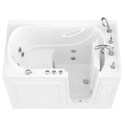 HD Series 53 in. Right Drain Quick Fill Walk-In Whirlpool Bath Tub with Powered Fast Drain in White - Super Arbor