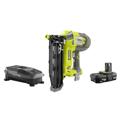 18-Volt ONE+ AirStrike 16-Gauge Cordless Straight Finish Nailer Kit with ONE+ 2.0 Ah Lithium-Ion Battery and Charger - Super Arbor
