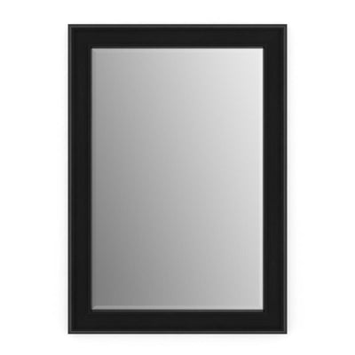 33 in. W x 47 in. H (L1) Framed Rectangular Deluxe Glass Bathroom Vanity Mirror in Matte Black - Super Arbor