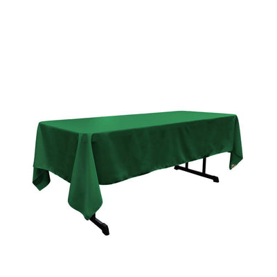 60 x 108 in. Emerald Green Polyester Poplin Rectangular Tablecloth - Super Arbor