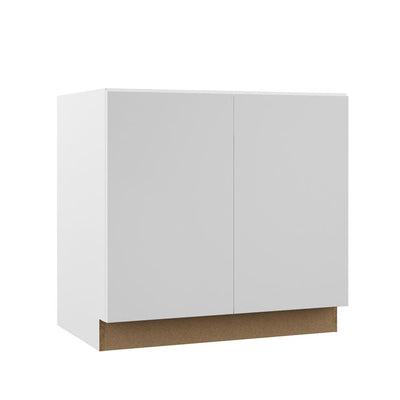 Designer Series Edgeley Assembled 36x34.5x23.75 in. Full Height Door Base Kitchen Cabinet in White