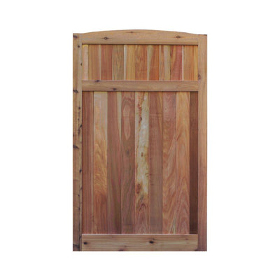 3.5 ft. H W x 6 ft. H H Western Red Cedar Arch Top Solid Lattice Fence Gate - Super Arbor