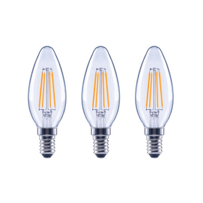 EcoSmart 40-Watt Equivalent B11 Candle Dimmable Clear Glass Filament Vintage LED Light Bulb Soft White (3-Pack) - Super Arbor