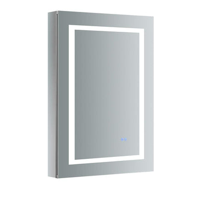 Spazio 24 in. W x 36 in. H Recessed or Surface Mount Medicine Cabinet with LED Lighting, Mirror Defogger and Left Hinge - Super Arbor