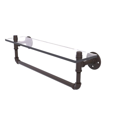 Pipeline Collection 22 in. Glass Shelf with Towel Bar in Oil Rubbed Bronze - Super Arbor