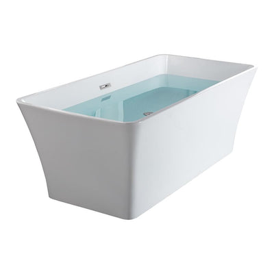 Millville 67 in Acrylic Freestanding Double Ended Soaking Bathtub with Drain and Overflow Included in White - Super Arbor
