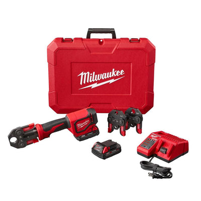 M18 18-Volt Lithium-Ion Cordless Short Throw Press Tool Kit with 3 PEX Crimp Jaws (2) 2.0 Ah Batteries and Charger - Super Arbor