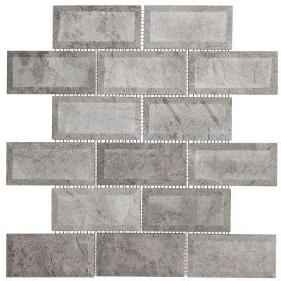 Jeffrey Court 
    Tundra Grey 2 x 4 Beveled 10 in. x 11.875 in. x 10 mm Interlocking Polished Marble Mosaic Tile - Super Arbor
