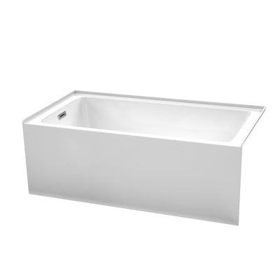 Grayley 60 in. L x 32 in. W Acrylic Left Hand Drain Rectangular Alcove Bathtub in White with Chrome Trim - Super Arbor