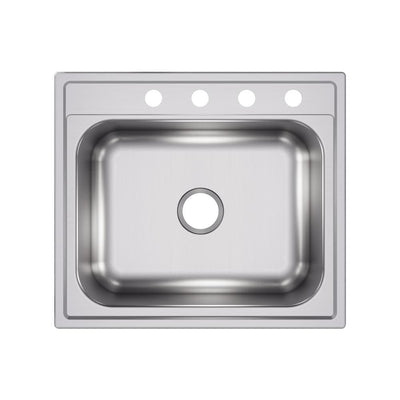 Pergola Drop-In Stainless Steel 25 in. 4-Hole Single Bowl Kitchen Sink - Super Arbor