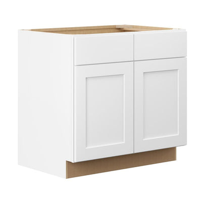 Shaker Ready To Assemble 42 in. W x 34.5 in. H x 24 in. D Plywood Base Kitchen Cabinet in Denver White Painted Finish