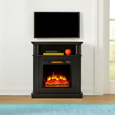Albury 31 in. Freestanding Compact Infrared Electric Fireplace in Aged Black - Super Arbor