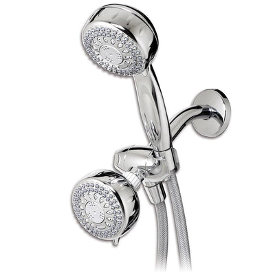 5-spray 3.5 in. Dual Shower Head and Handheld Shower Head in Chrome - Super Arbor