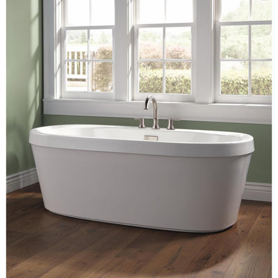 Synergy 60 in. Acrylic Flatbottom Bathtub with Integrated Waste and Overflow in White - Super Arbor