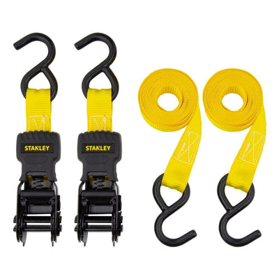 10 ft. x 1 in. Ratchet Straps Tie-Down, 500 lbs. Working Load Limit (2-Pack) - Super Arbor
