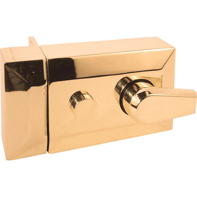 Polished Brass Entry Door and Locking Cylinder Night Latch - Super Arbor