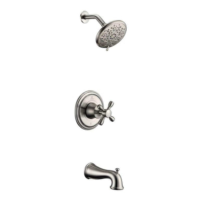 Mesto Series 1-Handle 2-Spray Tub and Shower Faucet in Brushed Nickel (Valve Included) - Super Arbor