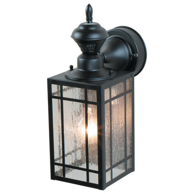 1-Light Black Motion Activated Outdoor Wall Lantern Sconce - Super Arbor