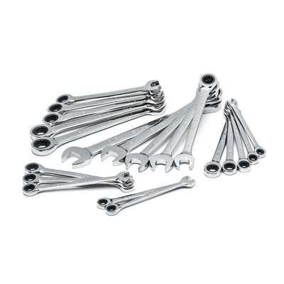 Ratcheting SAE/MM Combination Wrench Set (20-Piece) - Super Arbor