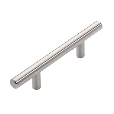 European Style 3 in. (76 mm) Center-to-Center Satin Nickel Bar Cabinet Pull (25-Pack) - Super Arbor