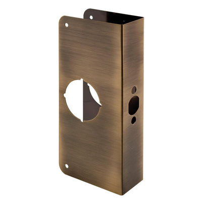 1-3/4 in. x 9 in. Thick Solid Brass Lock and Door Reinforcer, 2-1/8 in. Single Bore, 2-3/8 in. Backset - Super Arbor