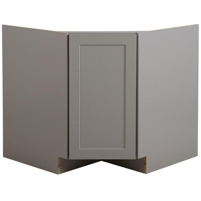 Edson Shaker Ready to Assemble 36x34.5x24.5 in. Corner Sink Base Cabinet in Gray - Super Arbor
