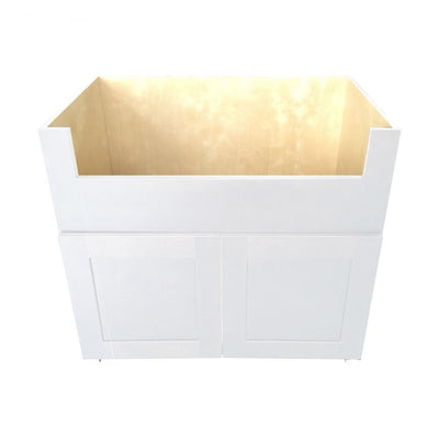 Ready to Assemble 36 in. x 34.5 in. x 24 in. Shaker Farm Sink Base Cabinet with 2-Door in White - Super Arbor
