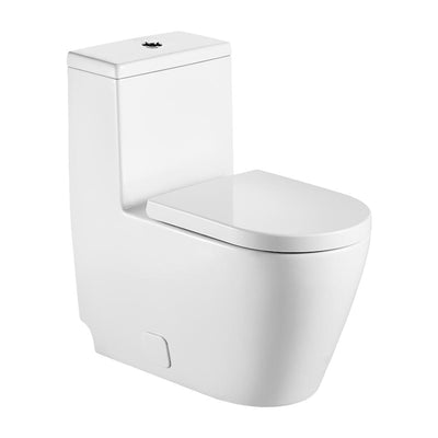 12 in. Rough-In 1-Piece 0.88/1.28 GPF Dual Flush Round Toilet in White, Seat Included - Super Arbor
