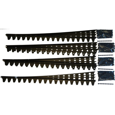 Technoflex Flexi-Pro 48 in. x 2.25 in. x 1.75 in. Black PVC Paver Edging - 96 ft. (24-Pieces of 48 in) Pro Grade with 96-Spikes - Super Arbor