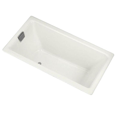 Tea-for-Two 5.5 ft. Left-Hand Drain with Integral Flange Cast Iron Bathtub in White - Super Arbor
