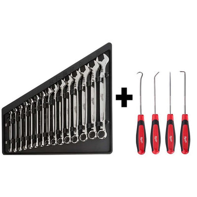 Combination Metric Wrench Mechanics Tool Set & Hook and Pick Set (19-Piece) - Super Arbor