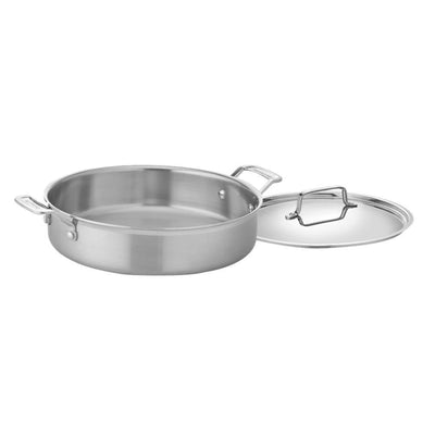 MultiClad Pro 5.5 qt. Stainless Steel Saute Pan with Lid with Dual Handles - Super Arbor