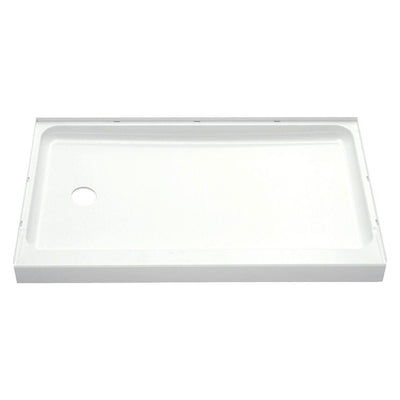 Ensemble 60 in. x 30 in. Single Threshold Shower Base with Left-Hand Drain in White - Super Arbor