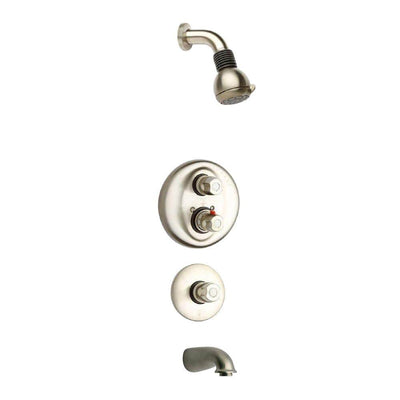 Water Harmony 3-Handle 2-Spray Tub and Shower Faucet in Brushed Nickel - Super Arbor