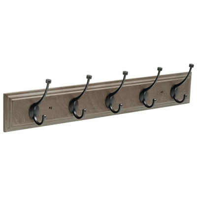 26.51 in Driftwood and Soft Iron Pilltop Coat and Hat Hook Rack - Super Arbor