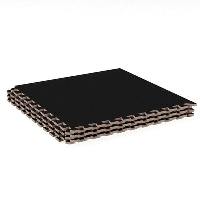 Stalwart Black 24 in. x 24 in. EVA Foam Floor Mat with Carpet Top (6-Pack)