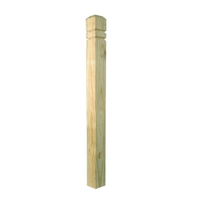4 in. x 4 in. x 4-1/2 ft. Pressure-Treated Wood Double V-Groove Deck Post - Super Arbor